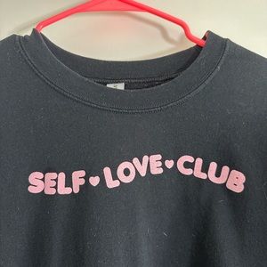 Size large black self love club crew neck